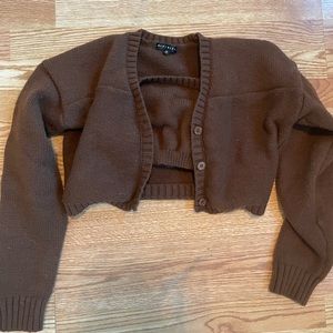 Brown cardigan set